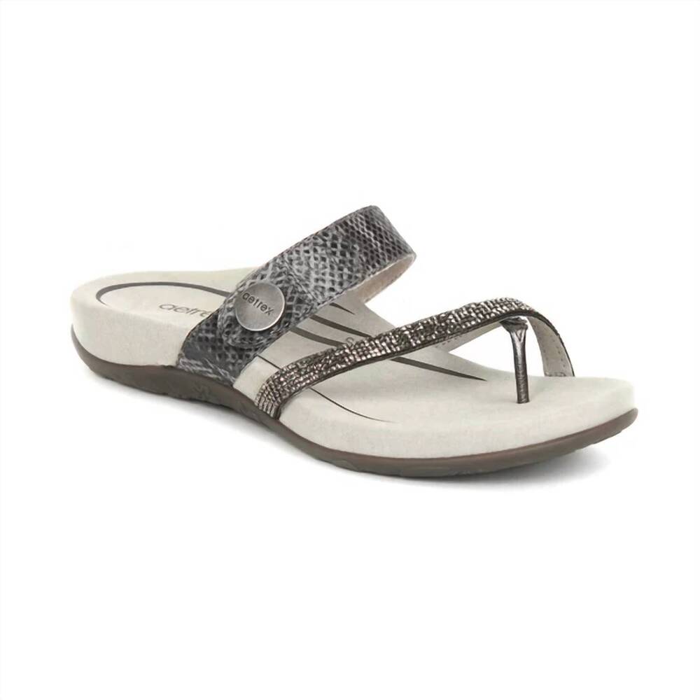 NEW AETREX women's izzy sandal in pewter
